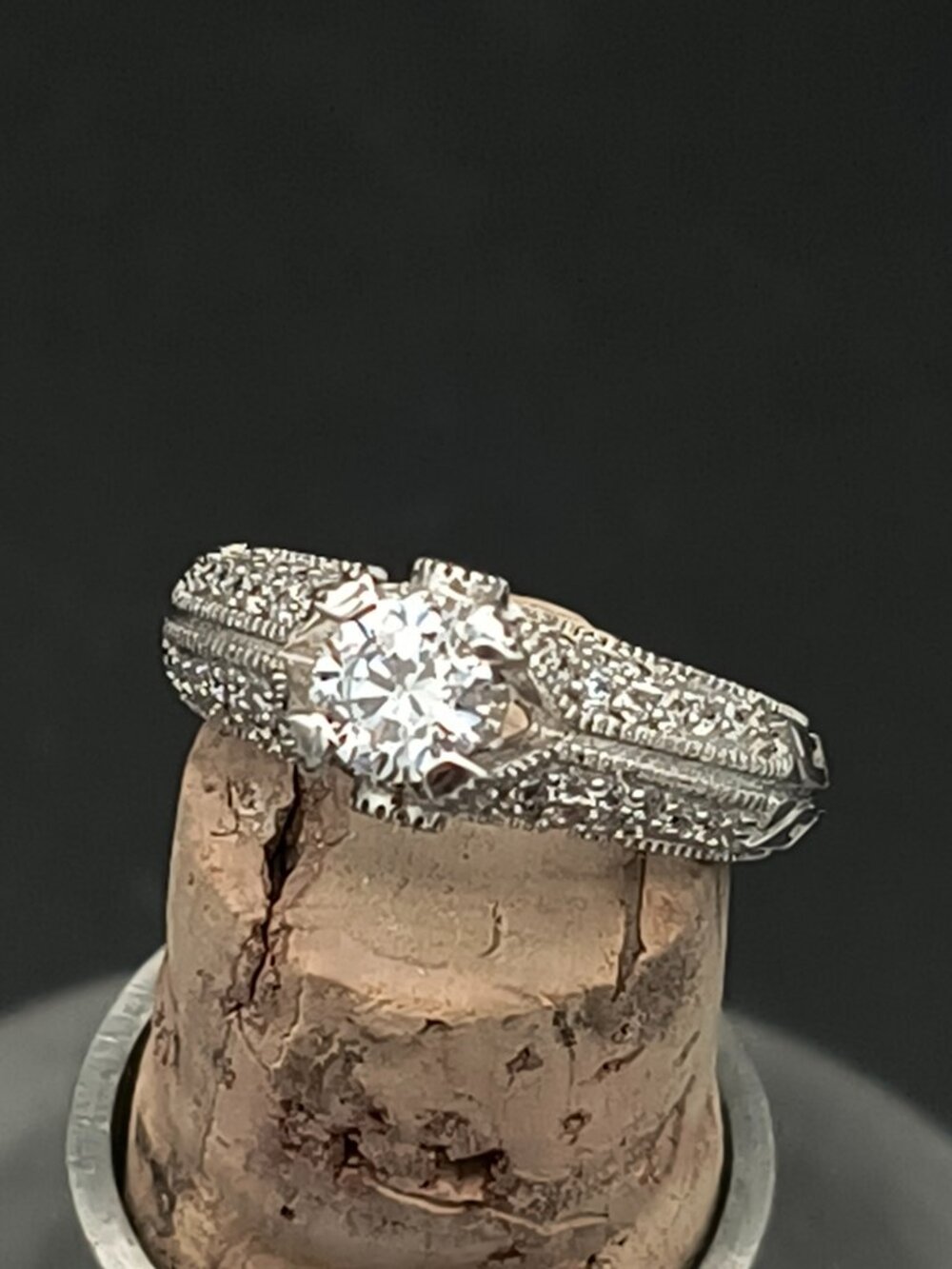 Sterling Silver 925 Faceted CZ Solitaire Engagement Style Ring - Picture 1 of 9